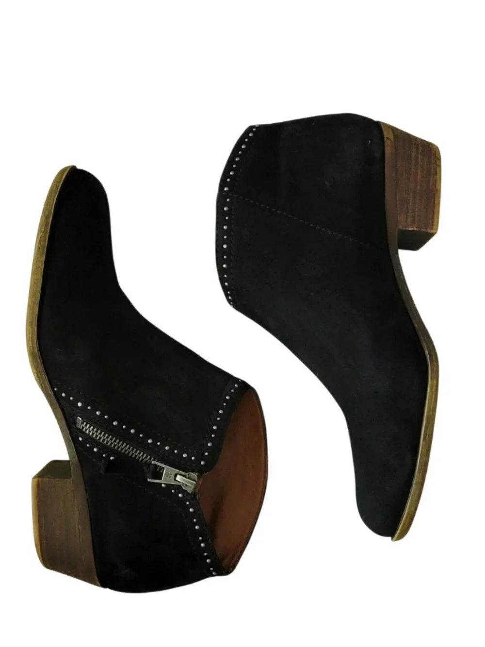 Lucky Brand 'Benna' Black Suede Leather Boho Ankle Bootie Size 9M